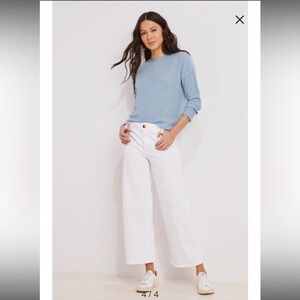 Vineyard Vines Mariner High Waist Wide Leg Jeans in White Cap